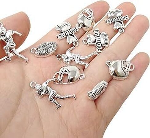 Honbay 80pcs alloy ball Sports Charms Football Pendant Pendant Player Collection Collection for Diy قرط القلادة صنع المجوهرات صنع المجوهرات (4 نمط) in Saudi Arabia