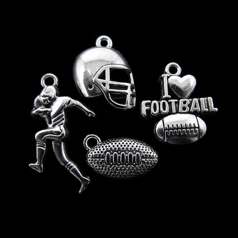 Honbay 80pcs alloy ball Sports Charms Football Pendant Pendant Player Collection Collection for Diy قرط القلادة صنع المجوهرات صنع المجوهرات (4 نمط) in Saudi Arabia
