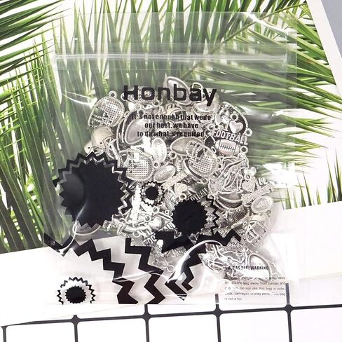 Honbay 80pcs alloy ball Sports Charms Football Pendant Pendant Player Collection Collection for Diy قرط القلادة صنع المجوهرات صنع المجوهرات (4 نمط) in Saudi Arabia
