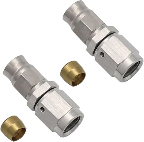 KRD PERFORMANCE Stainless Steel Straight Brake Clutch Fitting 3AN 3/8" x 24 Swivel Female Thread to AN3 PTFE Braided Hose End For Teflon Hose in Saudi Arabia
