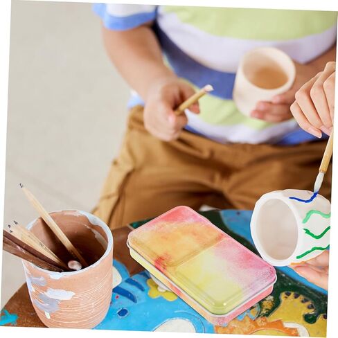 1set Watercolor Palette Jar Sections DIY Pigment Storage Box Empty Tinplate Case Art Supplies for Travel in Saudi Arabia