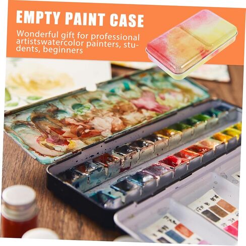 1set Watercolor Palette Jar Sections DIY Pigment Storage Box Empty Tinplate Case Art Supplies for Travel in Saudi Arabia