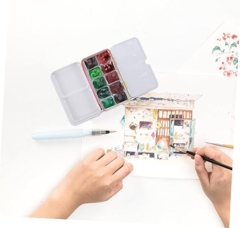 1set Watercolor Palette Jar Sections DIY Pigment Storage Box Empty Tinplate Case Art Supplies for Travel in Saudi Arabia