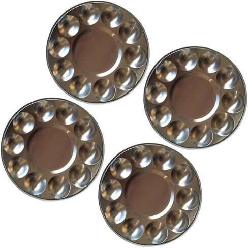 4pcs Aluminum Art Palette Watercolor Mixing Trays Portable Painting Trays Lid for Boys and Girls Artists in Saudi Arabia