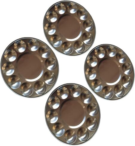 Uonlytech 4pcs Aluminum Painting Trays Watercolor Mixing Palette Sketching Paint Lid for Easy Storage in Saudi Arabia