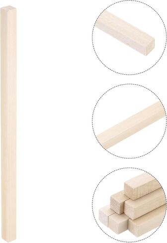 MECCANIXITY 6pcs Wood Sticks, 1/2"x 1/2" x 12" Rectangle Wooden Cube Wood Square Dowel Rods for DIY Arts Decoration, Crafts Whittling, Hand Carved in Saudi Arabia