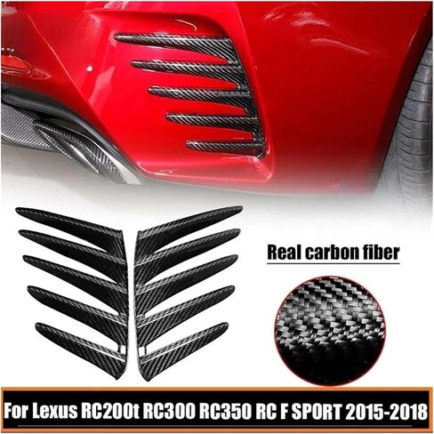 Carbon Fiber Car Rear Bumper Spoiler Air Vent Trim Compatible for Lexus RC200t RC300 RC350 RC F Sport 2015 2016 2017 2018 in Saudi Arabia