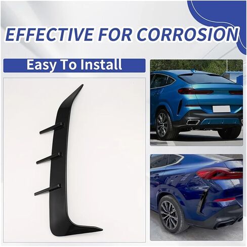 Rear Bumper Spoiler Air Vent Cover Compatible for BMW X6 G06 2019-2023 A30F-1Pair Bright Black Side Canard in Saudi Arabia