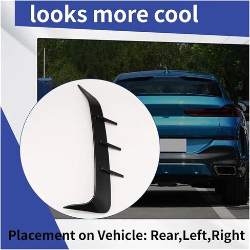 Rear Bumper Spoiler Air Vent Cover Compatible for BMW X6 G06 2019-2023 A30F-1Pair Bright Black Side Canard in Saudi Arabia