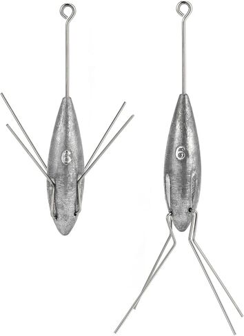 Dr.Fish 2 Pack Sputnik Sinker Long Tail Surf Fishing Weight Lead 3oz-6oz Saltwater Surf Fishing Catfish Beach Casting Sea FishingSpider Sinker in Saudi Arabia