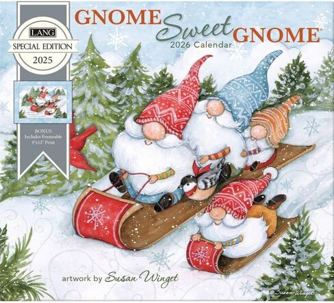 Lang Companies ، Gnome Sweet Gnome Edition 2026 Wall Calendar ، 12.5 'x 14' '، in Saudi Arabia
