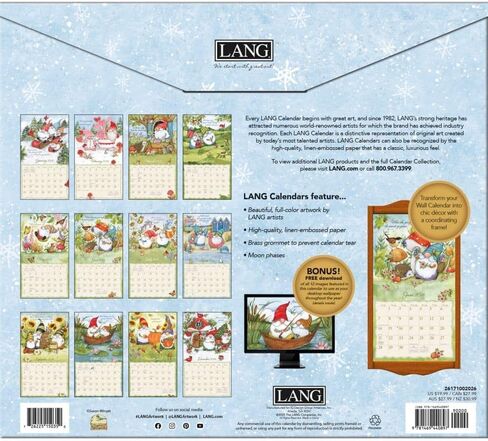 Lang Companies ، Gnome Sweet Gnome Edition 2026 Wall Calendar ، 12.5 'x 14' '، in Saudi Arabia