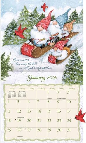 Lang Companies ، Gnome Sweet Gnome Edition 2026 Wall Calendar ، 12.5 'x 14' '، in Saudi Arabia