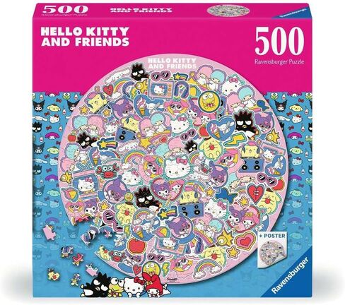 Ravensburger Hello Kitty 500 Piece Round Jigsaw Puzzle | جودة مميزة صنعت في أوروبا | مواد معتمدة من FSC in Saudi Arabia
