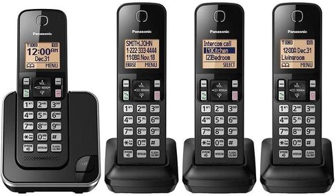 Panasonic KX-TGC384B DECT 6.0 4 الهاتف الأرضي الهاتف (متجدد) in Saudi Arabia