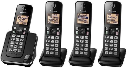 Panasonic KX-TGC384B DECT 6.0 4 الهاتف الأرضي الهاتف (متجدد) in Saudi Arabia