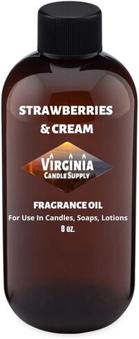 Strawberries & Cream Fragrance Oil (8 oz Bottle) for Candle Making, Soap Making, Tart Making, Room Sprays, Lotions, Car Fresheners, Slime, Bath Bombs, Warmers… in Saudi Arabia