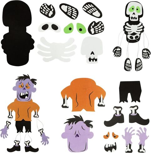 JOYIN Halloween Foam Craft Kit, Party Favors for Kids, Art Crafts with 3D Haunted House, Photo Frame, 2 Halloween Characters Decor, Glasses, Trick or Treat Door Sign Hanger, School Activities Games in Saudi Arabia