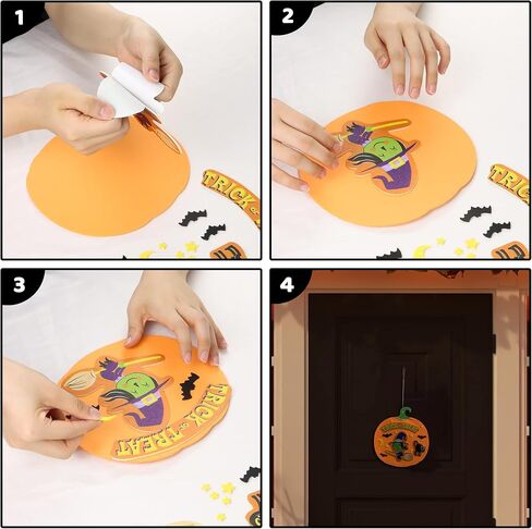 JOYIN Halloween Foam Craft Kit, Party Favors for Kids, Art Crafts with 3D Haunted House, Photo Frame, 2 Halloween Characters Decor, Glasses, Trick or Treat Door Sign Hanger, School Activities Games in Saudi Arabia