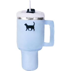 Kitty Cup Cat Trendy Tumbler Toy with Cat Nip | Crinkle Paper | Cute | Funny | Plush Toy | Parody Toy | (Pink Peach Dust)