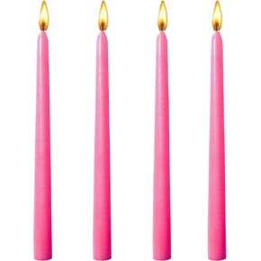 8 inch Black Taper Candles-Set of 4 Taper Candles -Dripless and Smokeless,Tall Candlesticks, Home Dinner, Party, Wedding, Halloween, Churches,Christmas Candles (8 inch, Black) in Kuwait