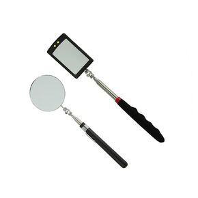 Inspection Mirror telescoping with Light Round Mirror Square Mirror Inspection Tool for Checking Vehicle, Observing Eyelashes Mouth and Other Small Parts Extended