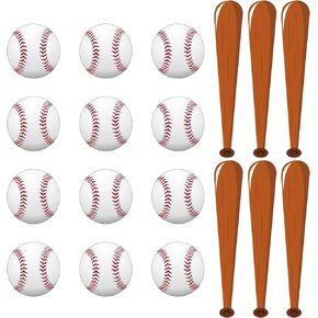 AnyDesign 47Pcs Baseball Cutouts with 100Pcs Glue Points Baseball Party Theme Paper Cutouts Softball Paper Cutting Bulletin Board Decor for Sports Baseball Themed Birthday Party Favor Supplies