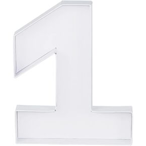 8" Small Fillable Cardboard Number Shaped Mache Kids (White, 1)