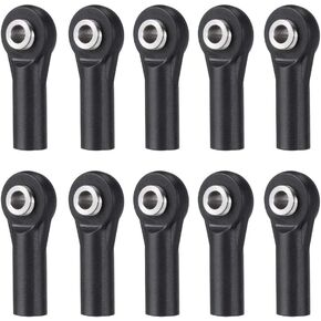 10Pcs M3 Plastic Bent Rod Ends,Black M3 Crawler Width Balls Ends for Axial D90 SCX10 RC Car (Black D)