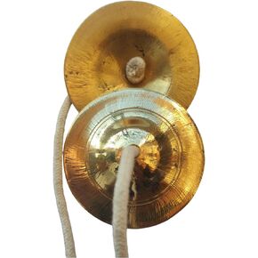Brass Manjeera Manjira Brass Cymbals (3 x 3 inch 250 Gram) Hand Cymbal Metal Clapper for Puja