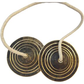 Manjeera Manjira (4 x 4 inch Dia 333 gram) Brass Manjeera Hand Cymbal Finger Cymbal for Puja