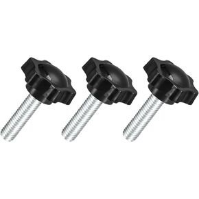 uxcell 3Pcs M10 x 25mm Star Knobs, Plastic Hex Shaped Clamping Knob Screw Hand Tightening Replacement Knob for Umbrella Base Replacement knob