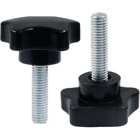 2 Pcs Star Hand Knob Tightening Screw M8x40mm Clamping Knob Screw Knob Handle for Umbrella Base Replacement(Black)
