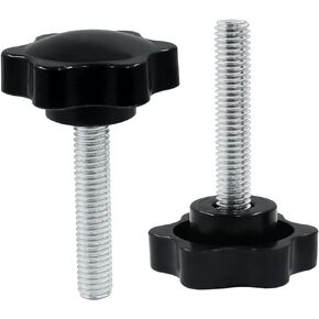 2 Pcs Star Hand Knob Tightening Screw M8x40mm Clamping Knob Screw Knob Handle for Umbrella Base Replacement(Black)