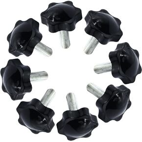 M8 x 25mm Thread Clamping Knob,Hex Star Knurled Thumb Screw Knobs,Tightening Screws Nuts Knob,6 Star Hand Knob Pack of 6