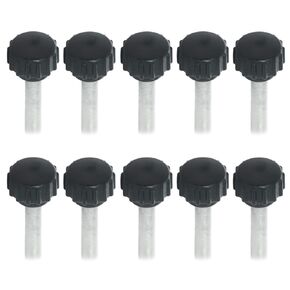 M4x10 Round Shaped Stud Knob Knurled Male Thread Grip Thumb Screw Plastic Handgrips Black Head Knobs Hand Knob Tightening Screw Clamping Handle Screw for Machine Tool 10 pcs, M4*10