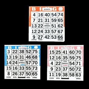 1 on Bingo Paper Cards Triple Value Pack - 500 Blue, 500 Orange, 500 Pink - UniMax Paper Series - 4 Inch Square Size - 1500 Disposable Cards per Pack - No Duplicate Cards by Color - Made in USA