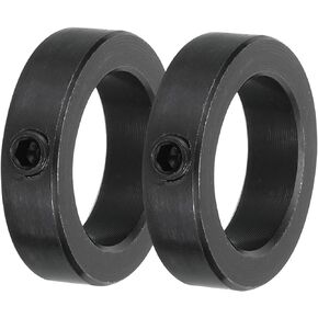 MECCANIXITY Shaft Collar 1.1 Inch Bore Carbon Steel Set Screw Style Clamping Collars Black 2 Pcs