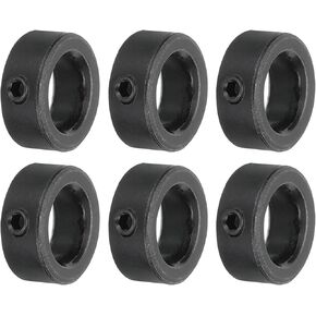 MECCANIXITY Shaft Collar 0.3 Inch Bore Carbon Steel Set Screw Style Clamping Collars Black 6 Pcs