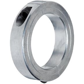 2C-125-A Aluminum Two-Piece Clamping Collar, Metallic, 1-1/4" Bore Size, 2-1/16" Outside Diameter, 1/4"-28 x 3/4" Set Screw