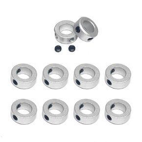 Shaft Collar Separate Aluminum Alloy Lock Axle Collar Clamp Set Screw for 8mm Linear Rod Shaft Guide,10PCS