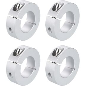 uxcell 4pcs Single Split Clamp-On Shaft Collar 28mm Bore One-Piece Clamping Collar, 50mm OD, 15mm Thickness, Aluminum Alloy Set Screw Split Collar Clamp