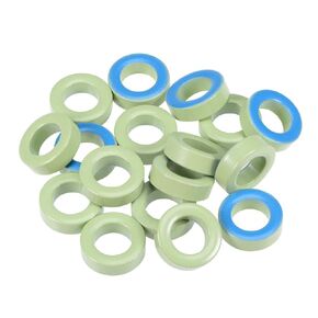 uxcell 17pcs 12.2 x 20.5 x 6.5mm Ferrite Ring Iron Powder Toroid Cores Light Green Blue