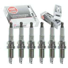 6 pc NGK V-Power Spark Plugs compatible with Jeep Wrangler 4.0L L6 1997-2006
