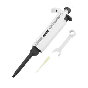 QWORK Highly Accurate Manual Pipette with Volume Range 1000ul - 5000ul | Air Displacement | Autoclavable Tip Core - PA/PP Material