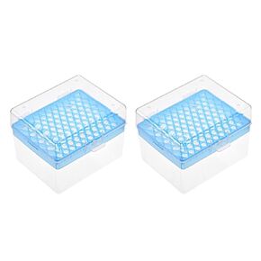 uxcell Pipette Tips Box 100-Well Polypropylene Tip Holder Container for 1ml /1000ul Pipettor 8.5mm Hole Diameter 2Pcs