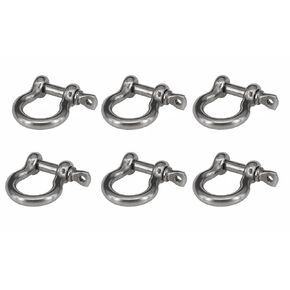 4PCS Stainless Steel Forged Bow Shackle 3/8" (10mm) for Chains, Wire Rope, Lifting and Landing, Camping, Tow Strap