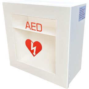 Non Alarmed AED Defibrillator Wall Mounted Storage Cabinet - 14.5'' x 7'' x 13.75'' Steel AED Holder Defibrillator Cabinet for Emergency at Church, Fitness Center, Home, Office, Warehouse