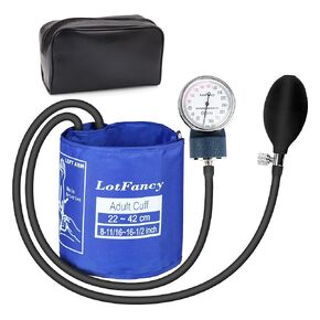 LotFancy Aneroid Sphygmomanometer with Stethoscope Kit, Universal BP Cuff (10"-16"), Adult Professional Manual Blood Pressure Monitor, Zipper Case Included, Purple