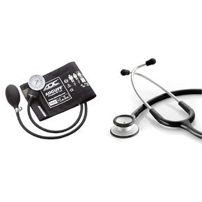 ADC 760-11ABK Prosphyg Model 760 Pocket Aneroid Sphygmomanometer with Adcuff Nylon Blood Pressure Cuff, Adult, Black